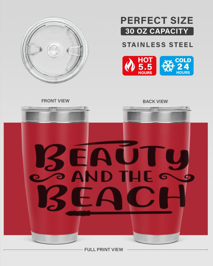 Beauty And The Beach Cotton Tank in vibrant colors, showcasing a stylish beach-themed design, perfect for summer wear.