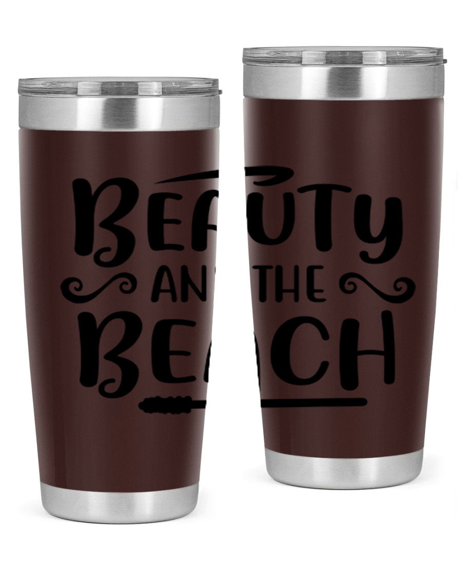 Beauty And The Beach Cotton Tank in vibrant colors, showcasing a stylish beach-themed design, perfect for summer wear.