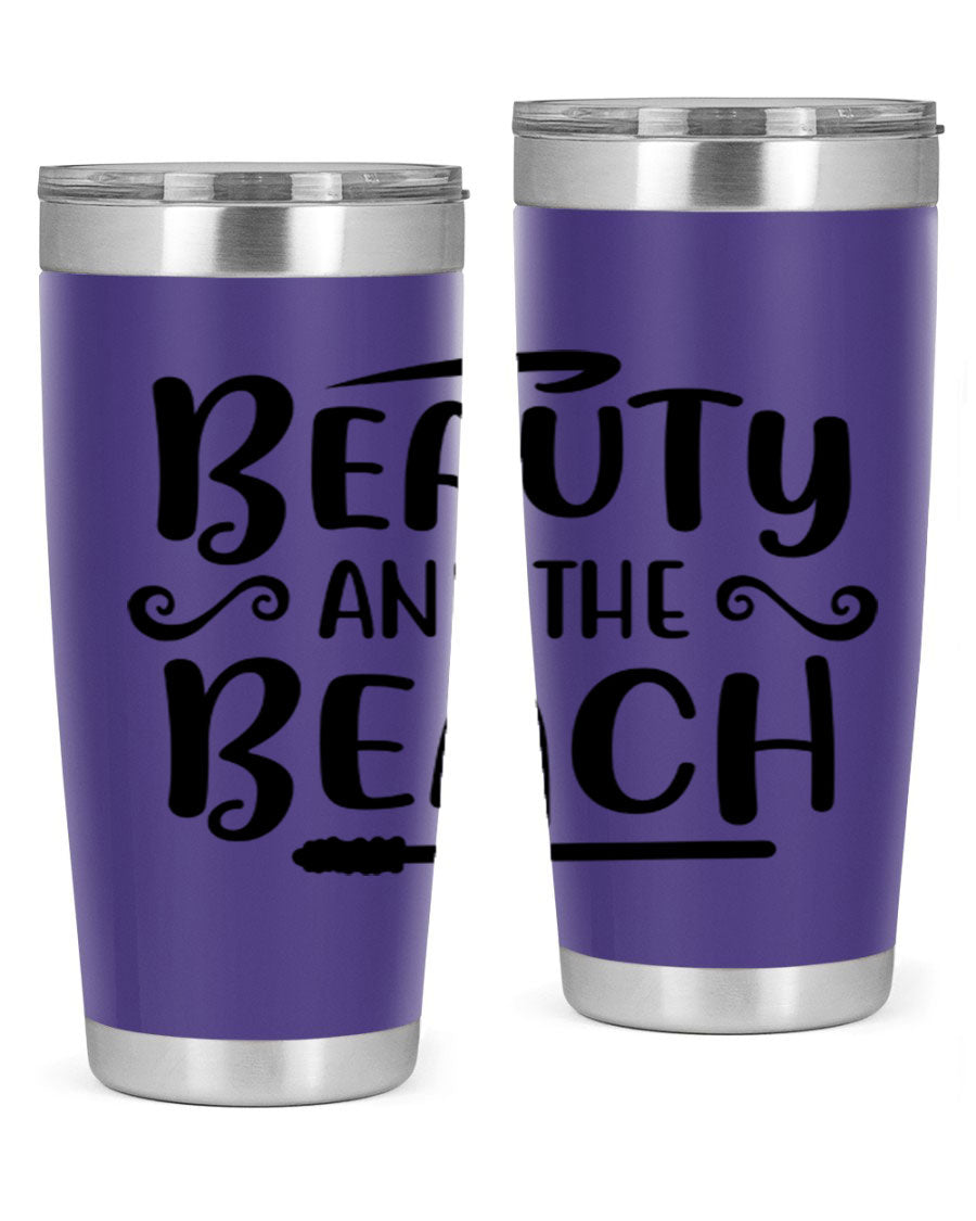 Beauty And The Beach Cotton Tank in vibrant colors, showcasing a stylish beach-themed design, perfect for summer wear.