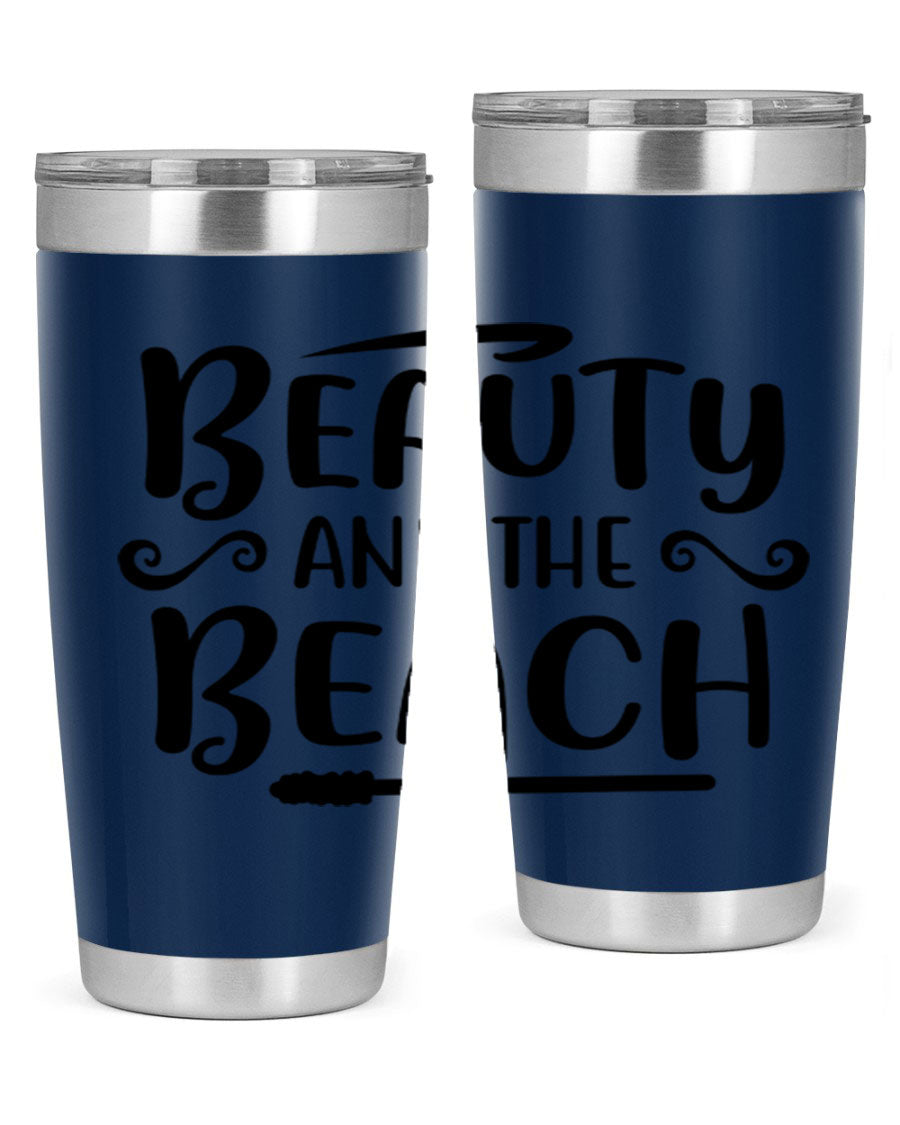 Beauty And The Beach Cotton Tank in vibrant colors, showcasing a stylish beach-themed design, perfect for summer wear.