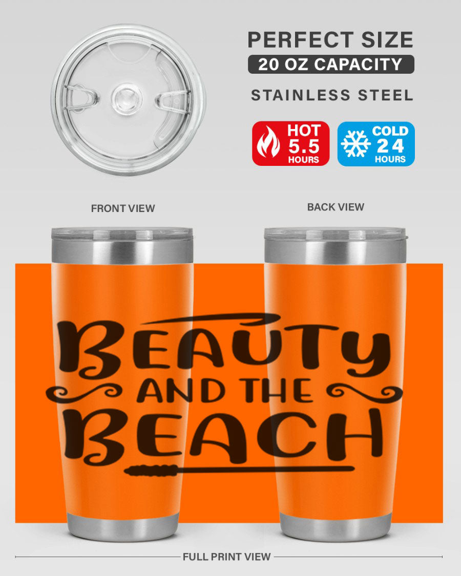 Beauty And The Beach Cotton Tank in vibrant colors, showcasing a stylish beach-themed design, perfect for summer wear.