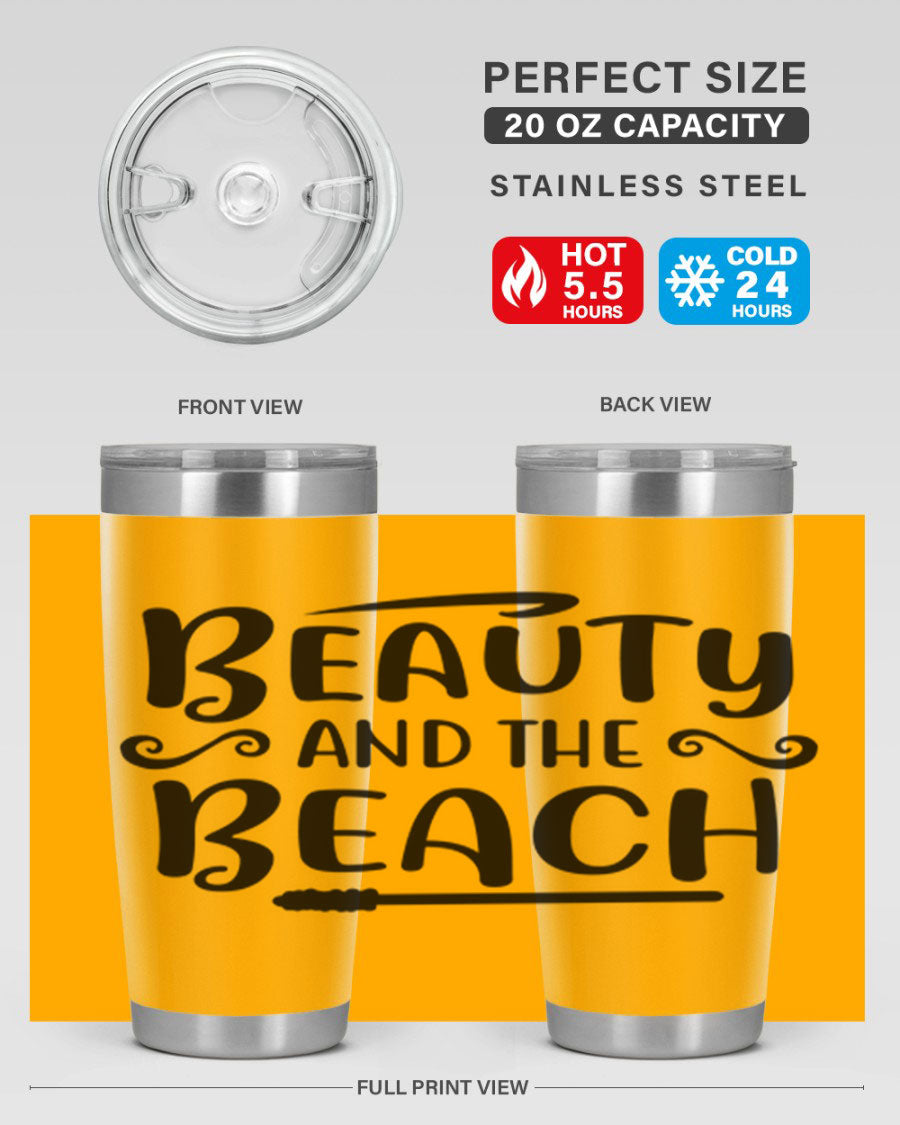 Beauty And The Beach Cotton Tank in vibrant colors, showcasing a stylish beach-themed design, perfect for summer wear.