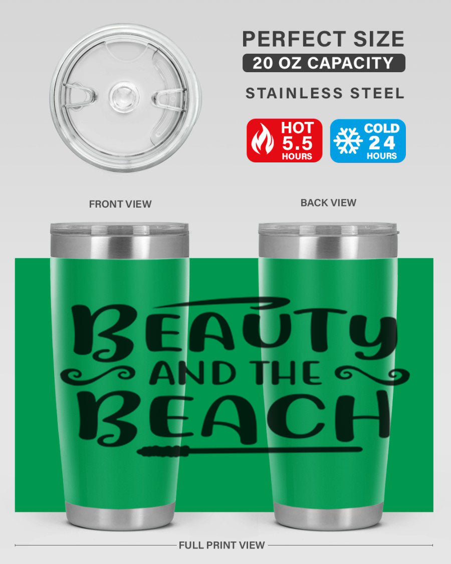 Beauty And The Beach Cotton Tank in vibrant colors, showcasing a stylish beach-themed design, perfect for summer wear.