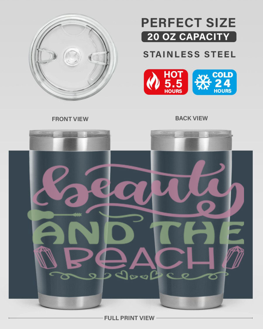 Beauty And The Beach 17# Cotton Tank featuring a vibrant beach-themed design, perfect for summer outings.