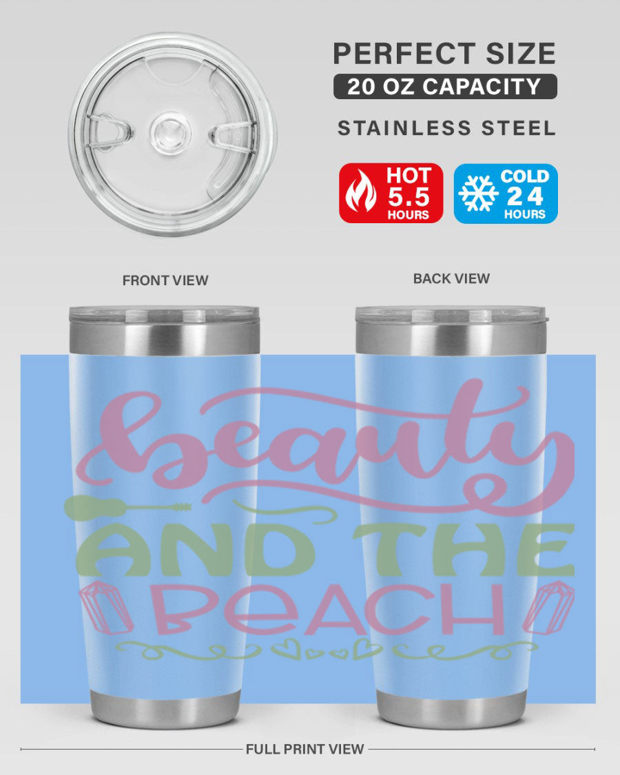 Beauty And The Beach 17# Cotton Tank featuring a vibrant beach-themed design, perfect for summer outings.