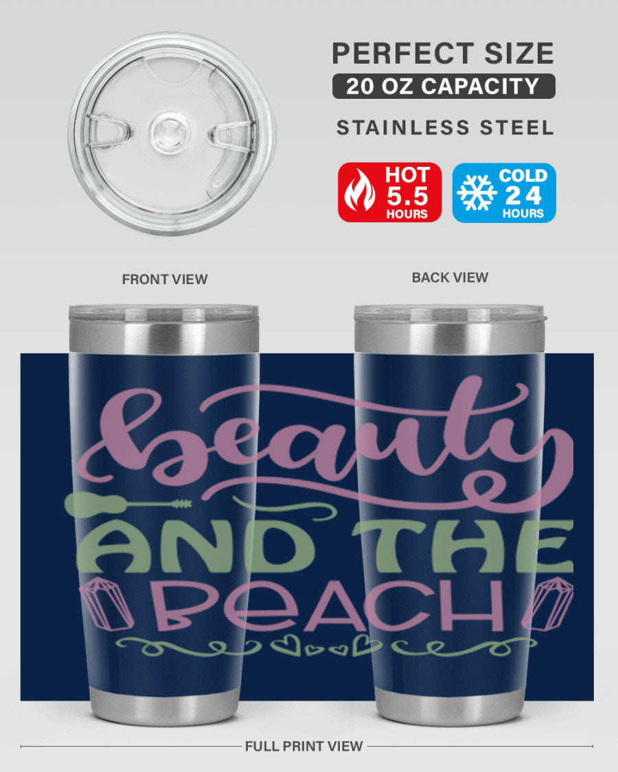 Beauty And The Beach 17# Cotton Tank featuring a vibrant beach-themed design, perfect for summer outings.