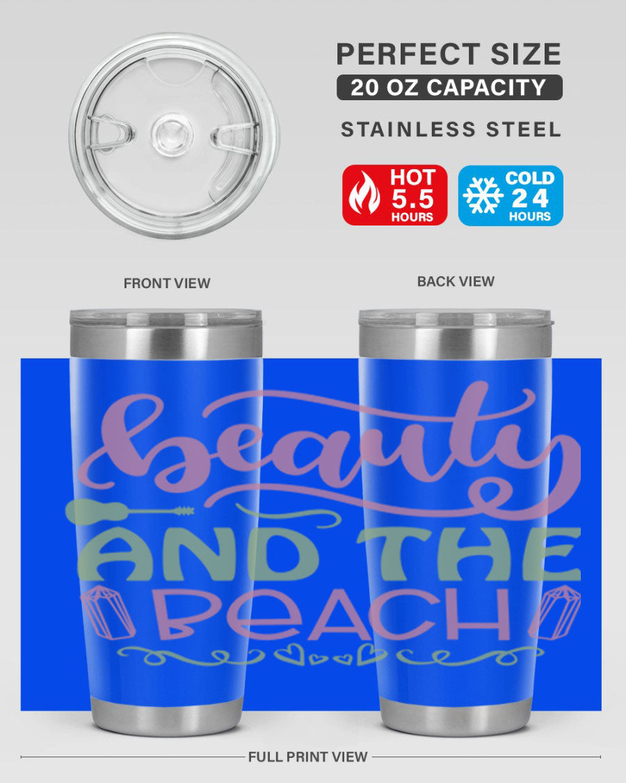 Beauty And The Beach 17# Cotton Tank featuring a vibrant beach-themed design, perfect for summer outings.