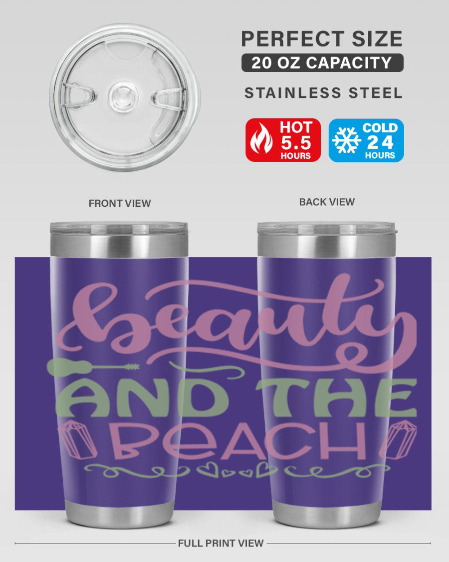 Beauty And The Beach 17# Cotton Tank featuring a vibrant beach-themed design, perfect for summer outings.