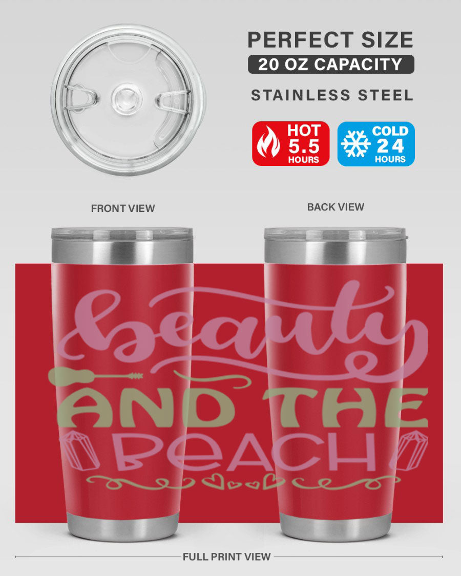 Beauty And The Beach 17# Cotton Tank featuring a vibrant beach-themed design, perfect for summer outings.