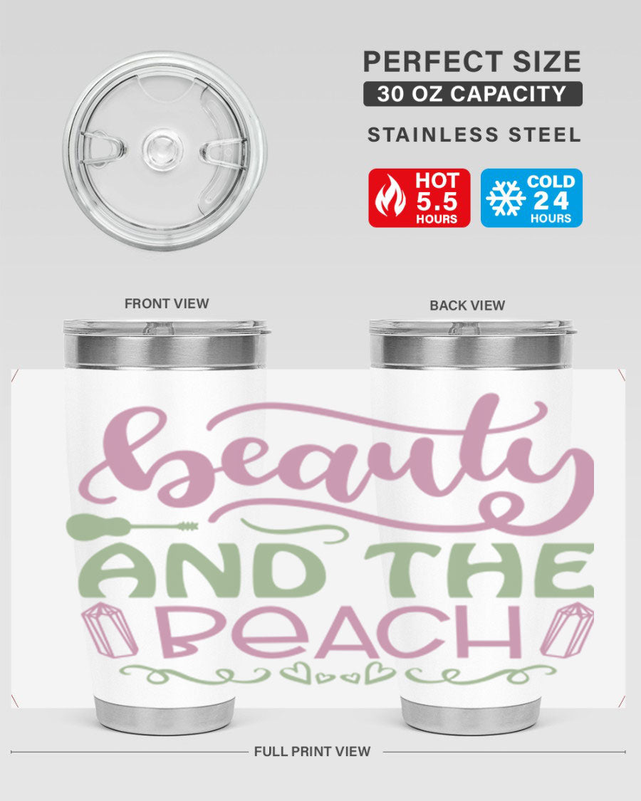 Beauty And The Beach 17# Cotton Tank featuring a vibrant beach-themed design, perfect for summer outings.