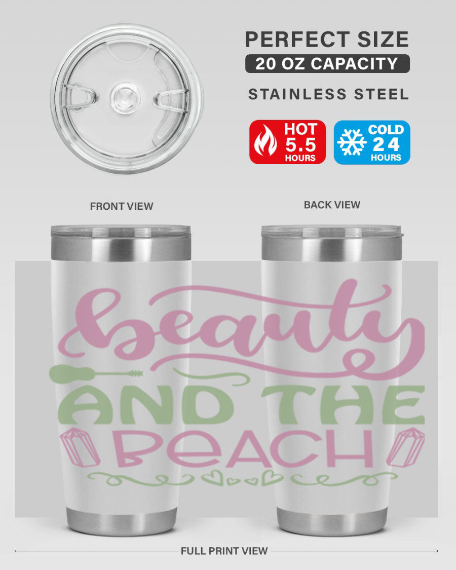 Beauty And The Beach 17# Cotton Tank featuring a vibrant beach-themed design, perfect for summer outings.