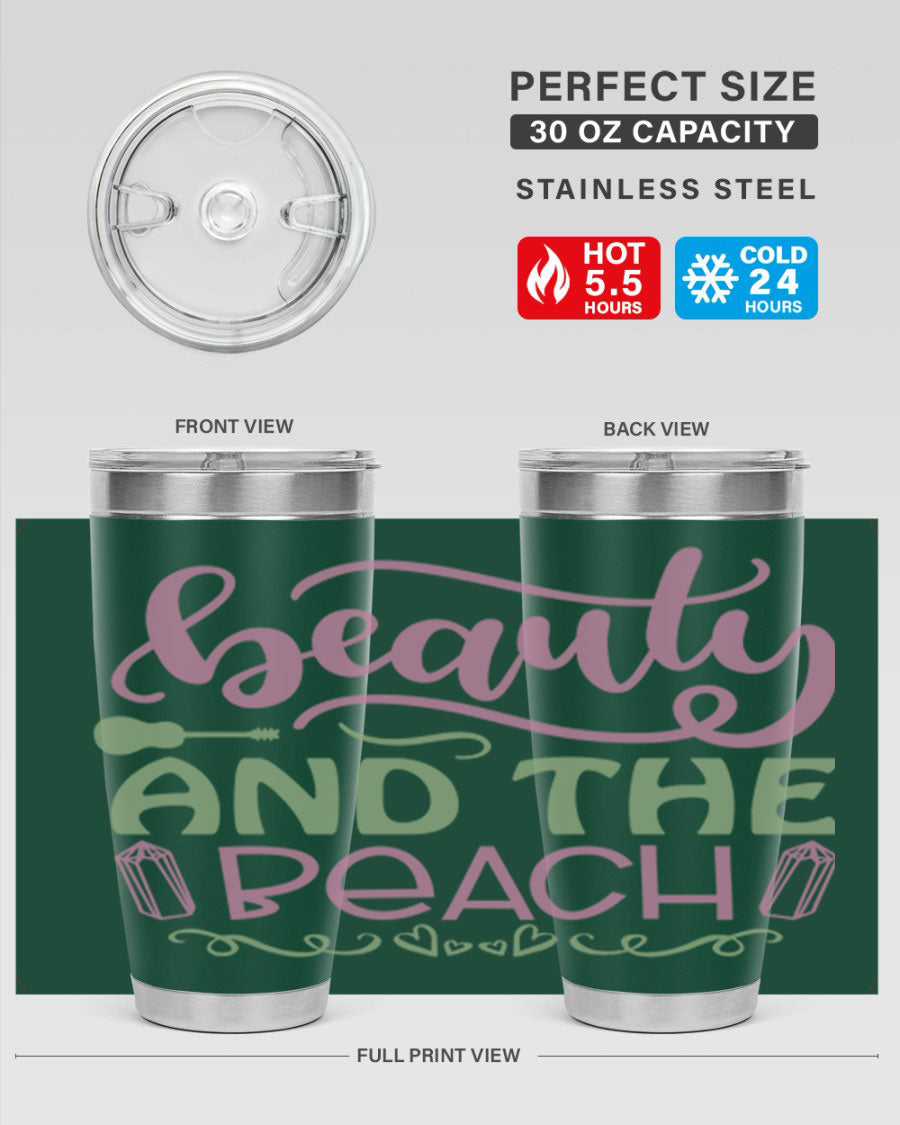 Beauty And The Beach 17# Cotton Tank featuring a vibrant beach-themed design, perfect for summer outings.