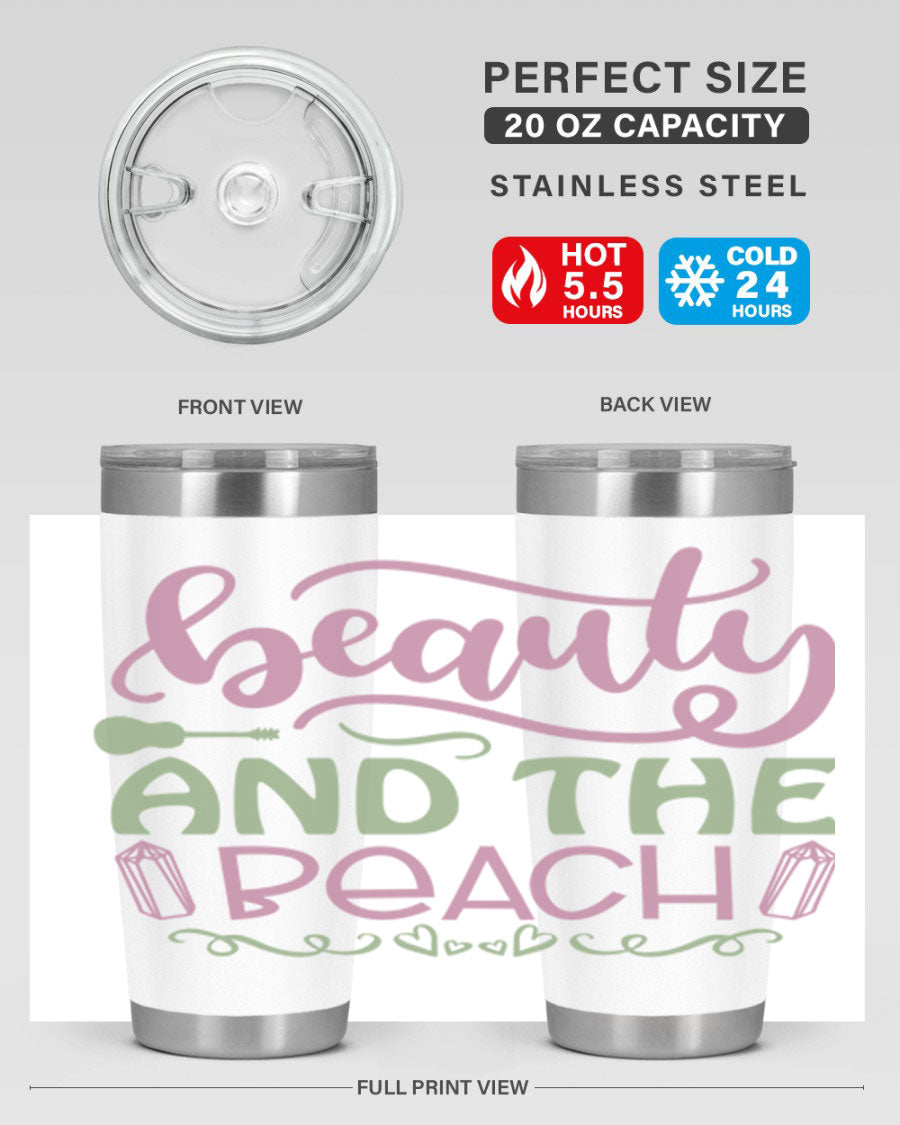 Beauty And The Beach 17# Cotton Tank featuring a vibrant beach-themed design, perfect for summer outings.