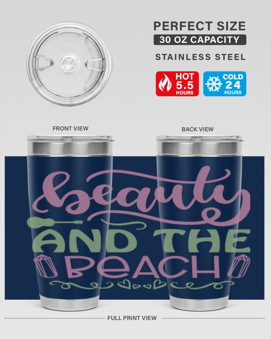 Beauty And The Beach 17# Cotton Tank featuring a vibrant beach-themed design, perfect for summer outings.