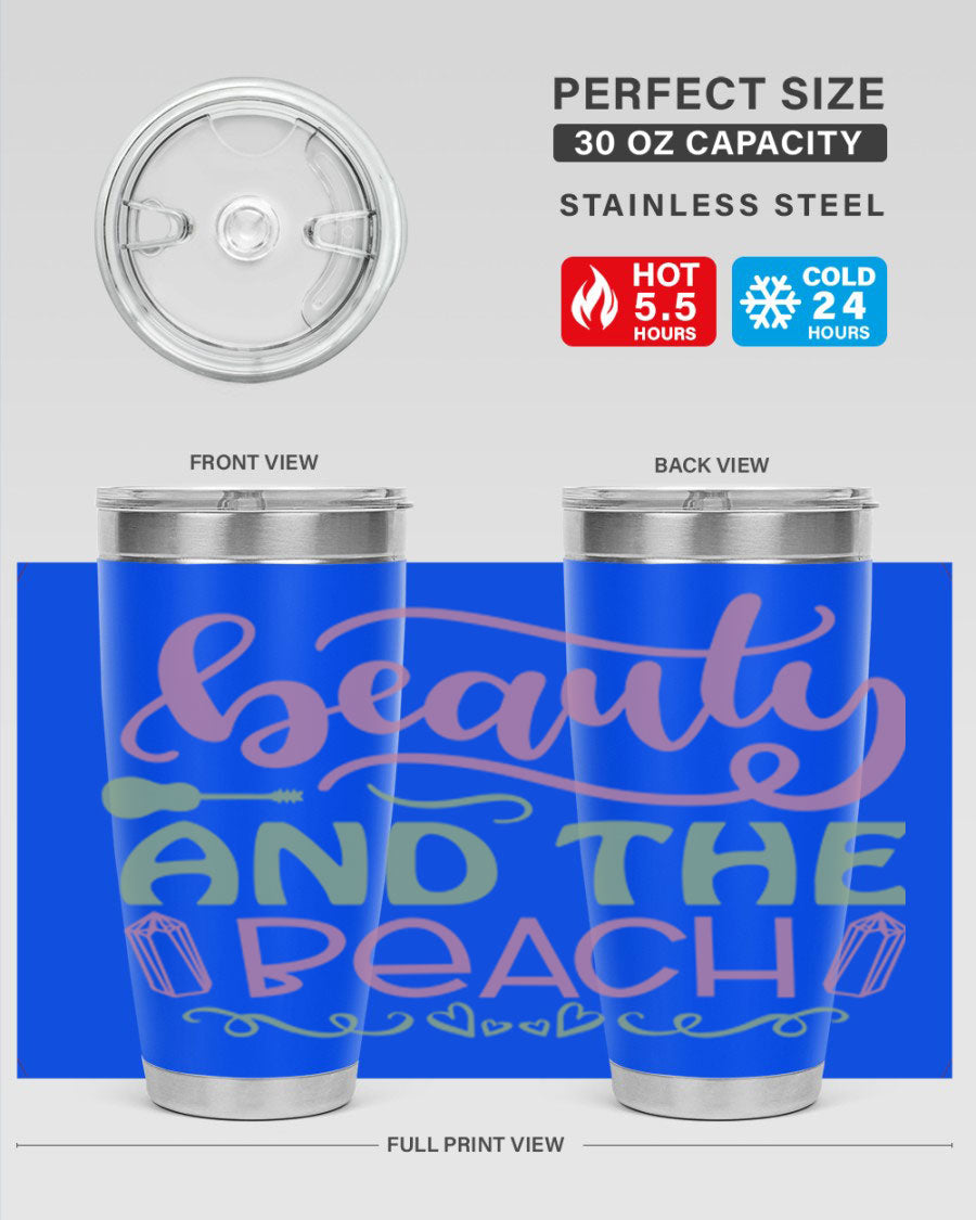 Beauty And The Beach 17# Cotton Tank featuring a vibrant beach-themed design, perfect for summer outings.