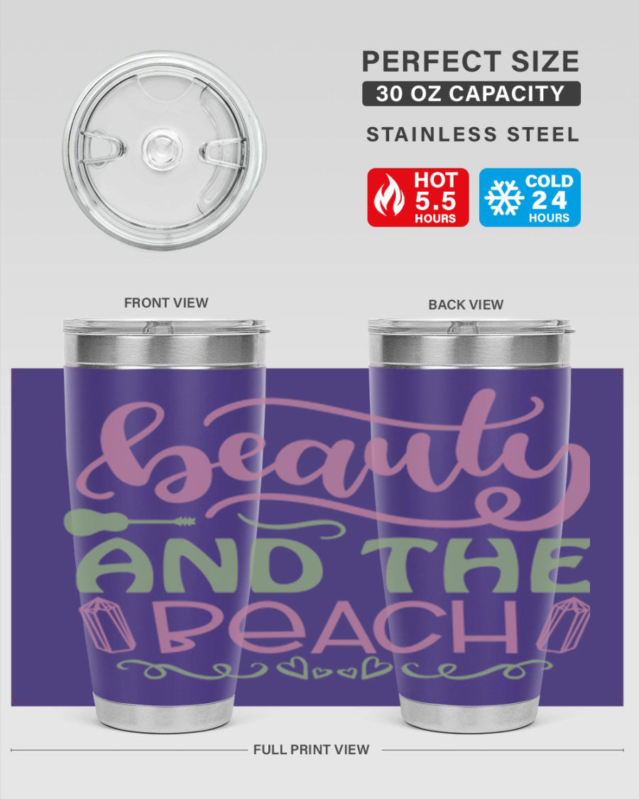 Beauty And The Beach 17# Cotton Tank featuring a vibrant beach-themed design, perfect for summer outings.