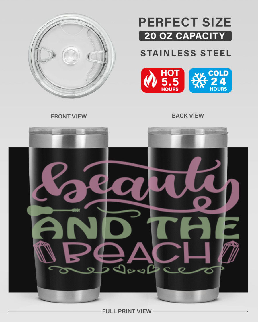 Beauty And The Beach 17# Cotton Tank featuring a vibrant beach-themed design, perfect for summer outings.