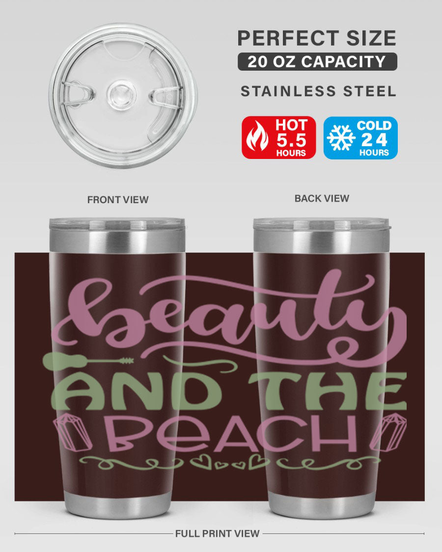 Beauty And The Beach 17# Cotton Tank featuring a vibrant beach-themed design, perfect for summer outings.