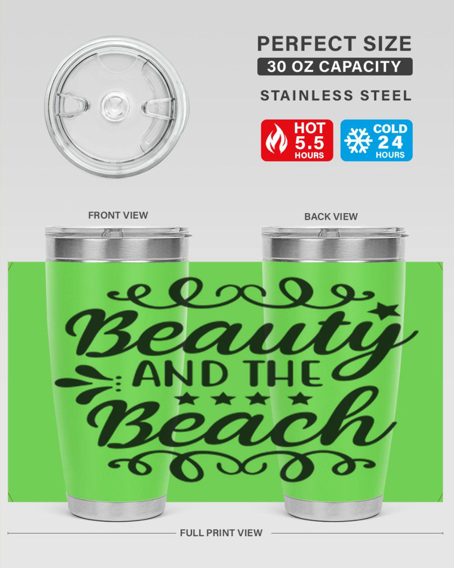 Beauty And The Beach 18# Cotton Tank featuring a vibrant beach-themed design, perfect for summer outings.