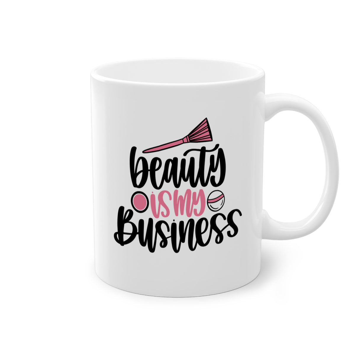 Beauty Is My Business Style 137# Mug with a glossy finish, featuring a colored handle and interior, available in five vibrant colors.