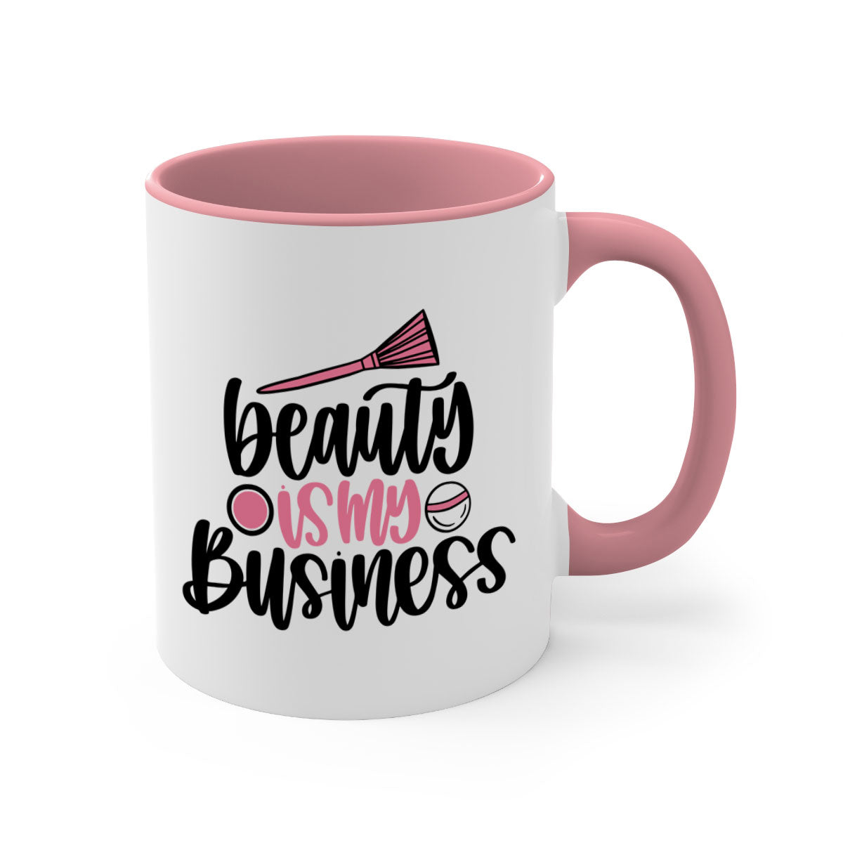 Beauty Is My Business Style 137# Mug with a glossy finish, featuring a colored handle and interior, available in five vibrant colors.