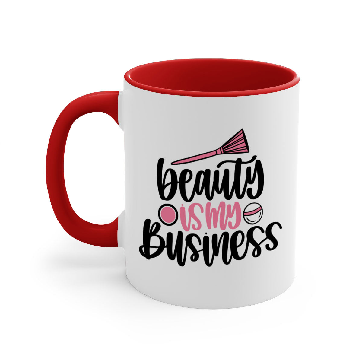 Beauty Is My Business Style 137# Mug with a glossy finish, featuring a colored handle and interior, available in five vibrant colors.