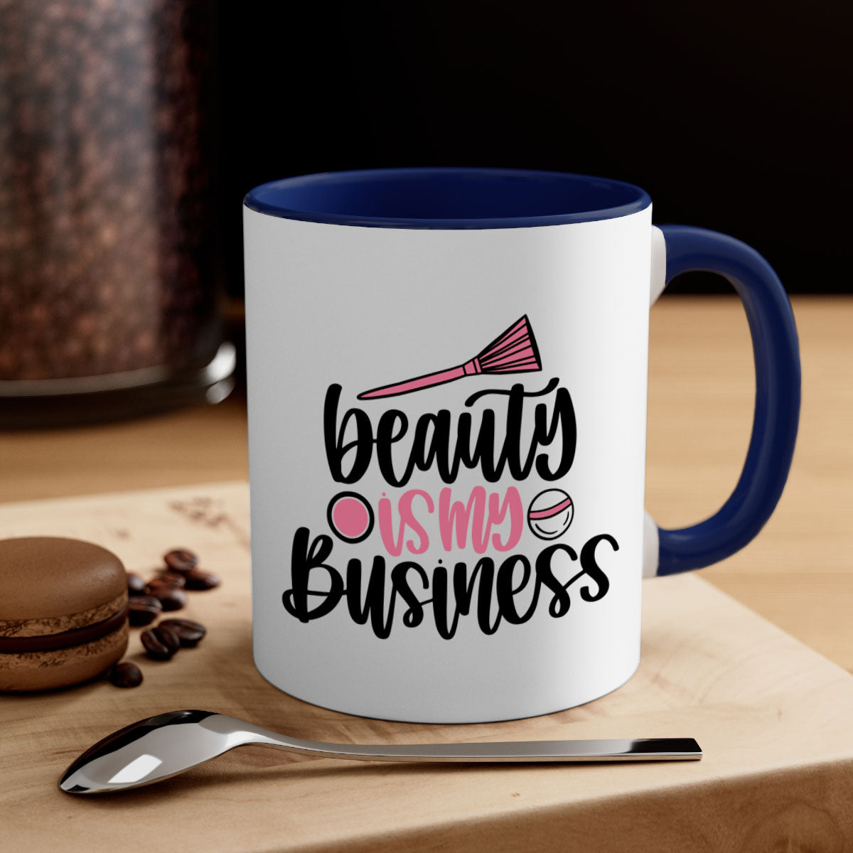 Beauty Is My Business Style 137# Mug with a glossy finish, featuring a colored handle and interior, available in five vibrant colors.