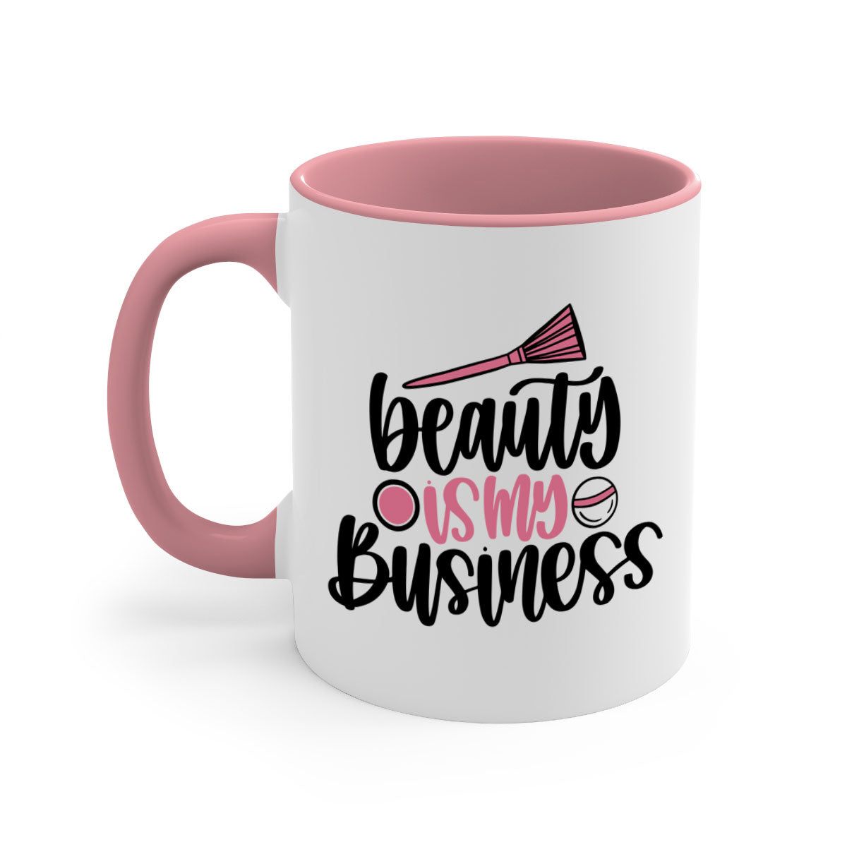 Beauty Is My Business Style 137# Mug with a glossy finish, featuring a colored handle and interior, available in five vibrant colors.