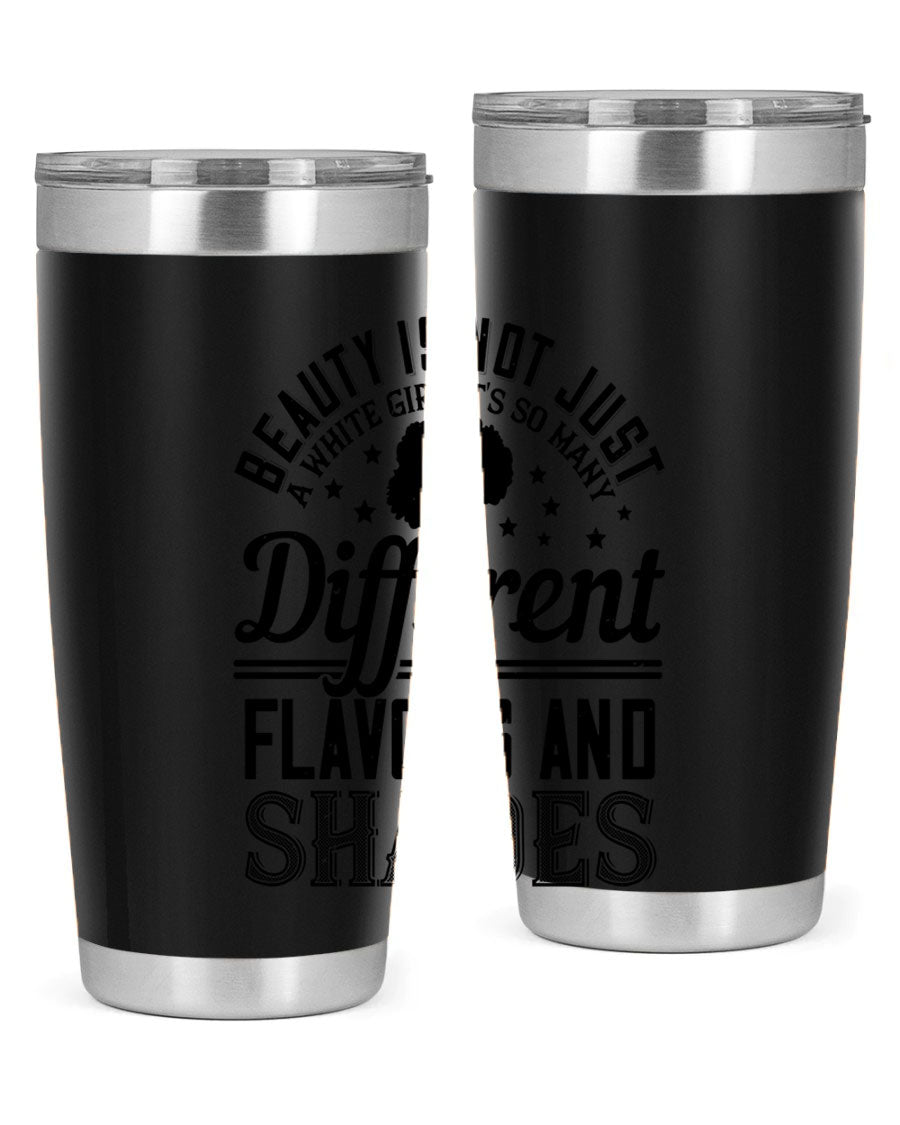 A stylish 20oz and 30oz stainless steel tumbler featuring a diverse beauty design, perfect for hot and cold beverages.