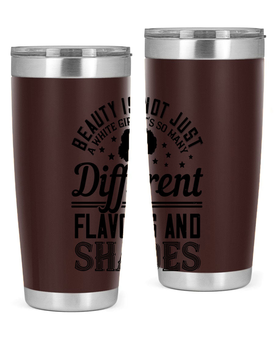 A stylish 20oz and 30oz stainless steel tumbler featuring a diverse beauty design, perfect for hot and cold beverages.