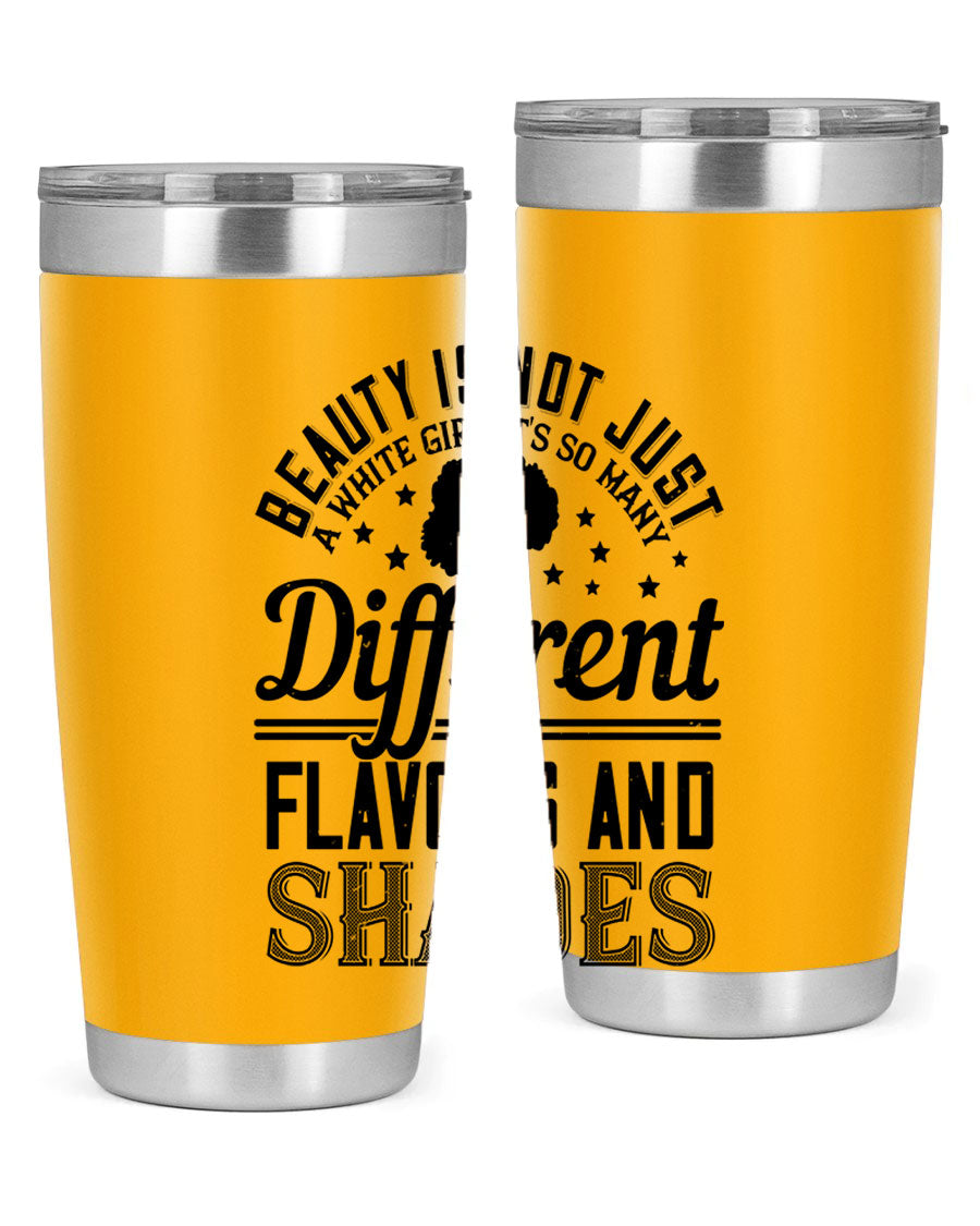 A stylish 20oz and 30oz stainless steel tumbler featuring a diverse beauty design, perfect for hot and cold beverages.