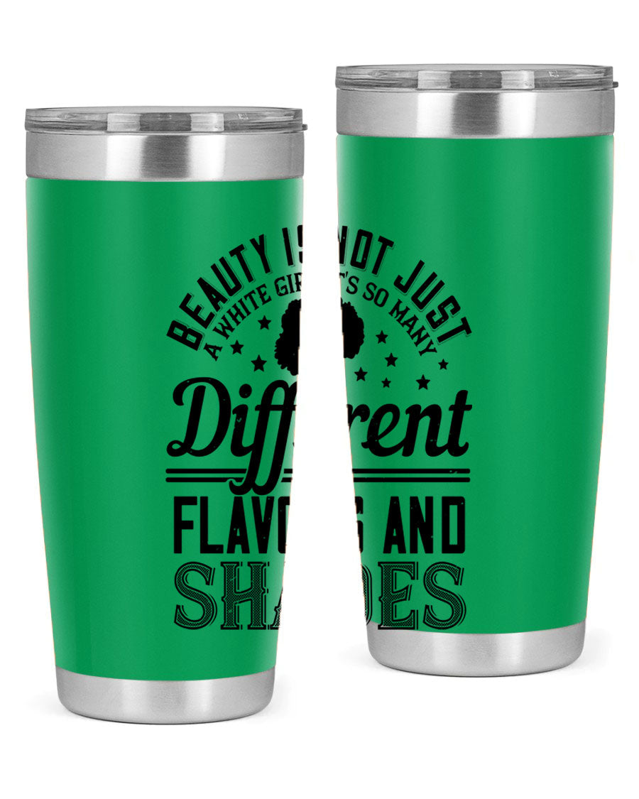 A stylish 20oz and 30oz stainless steel tumbler featuring a diverse beauty design, perfect for hot and cold beverages.