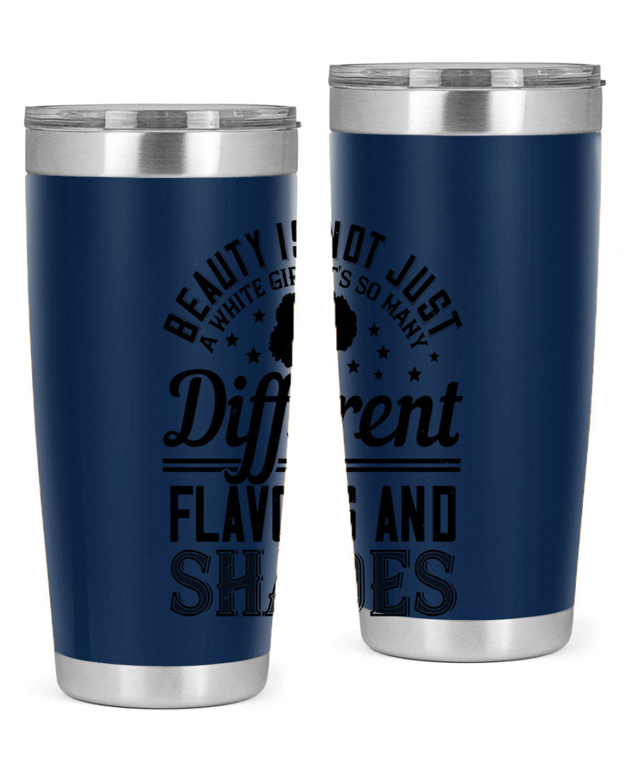 A stylish 20oz and 30oz stainless steel tumbler featuring a diverse beauty design, perfect for hot and cold beverages.