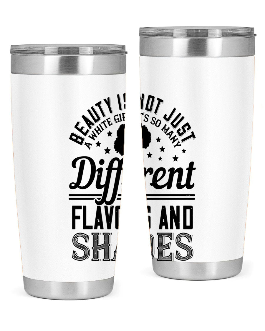 A stylish 20oz and 30oz stainless steel tumbler featuring a diverse beauty design, perfect for hot and cold beverages.