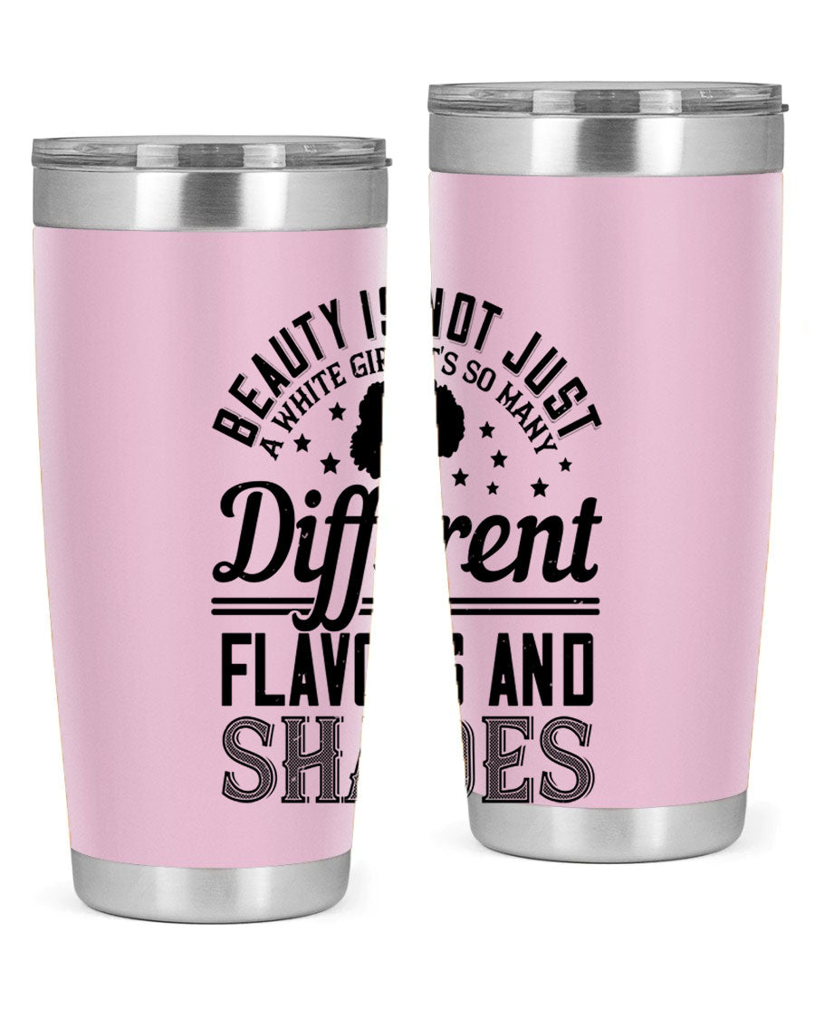 A stylish 20oz and 30oz stainless steel tumbler featuring a diverse beauty design, perfect for hot and cold beverages.