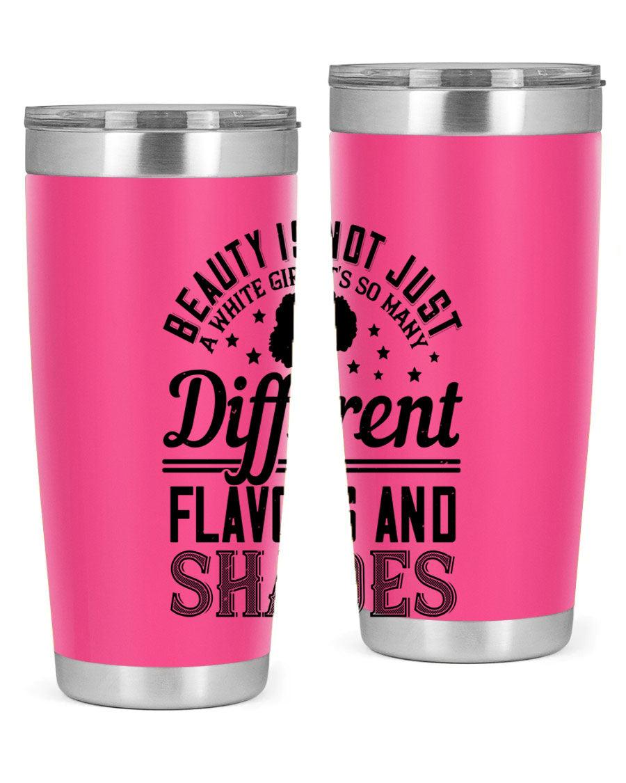 A stylish 20oz and 30oz stainless steel tumbler featuring a diverse beauty design, perfect for hot and cold beverages.