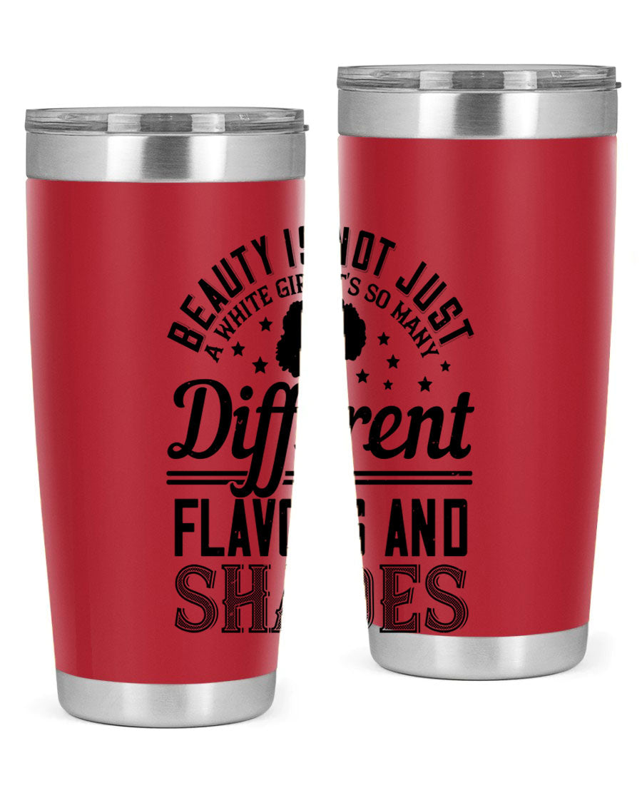 A stylish 20oz and 30oz stainless steel tumbler featuring a diverse beauty design, perfect for hot and cold beverages.