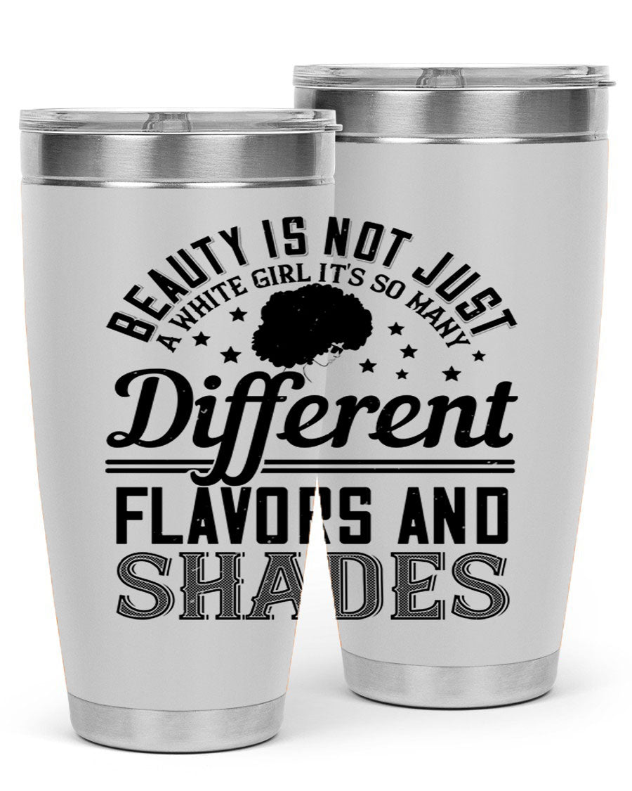 A stylish 20oz and 30oz stainless steel tumbler featuring a diverse beauty design, perfect for hot and cold beverages.