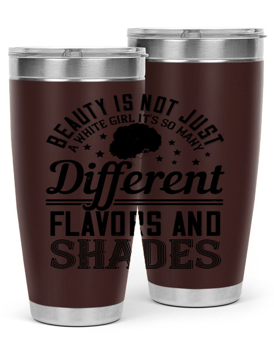 A stylish 20oz and 30oz stainless steel tumbler featuring a diverse beauty design, perfect for hot and cold beverages.