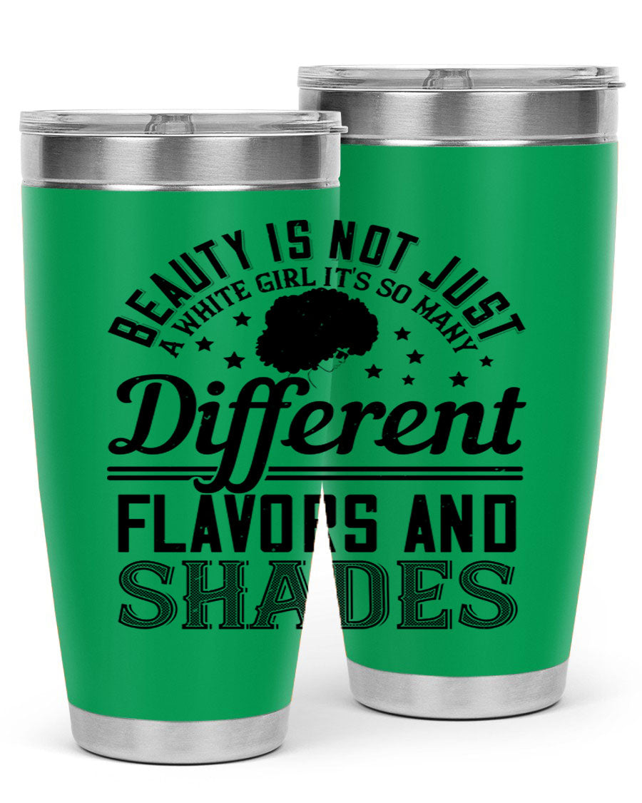 A stylish 20oz and 30oz stainless steel tumbler featuring a diverse beauty design, perfect for hot and cold beverages.