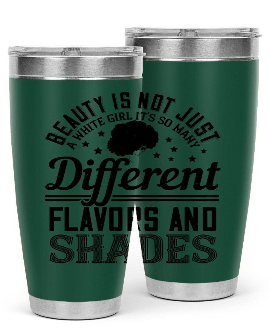 A stylish 20oz and 30oz stainless steel tumbler featuring a diverse beauty design, perfect for hot and cold beverages.
