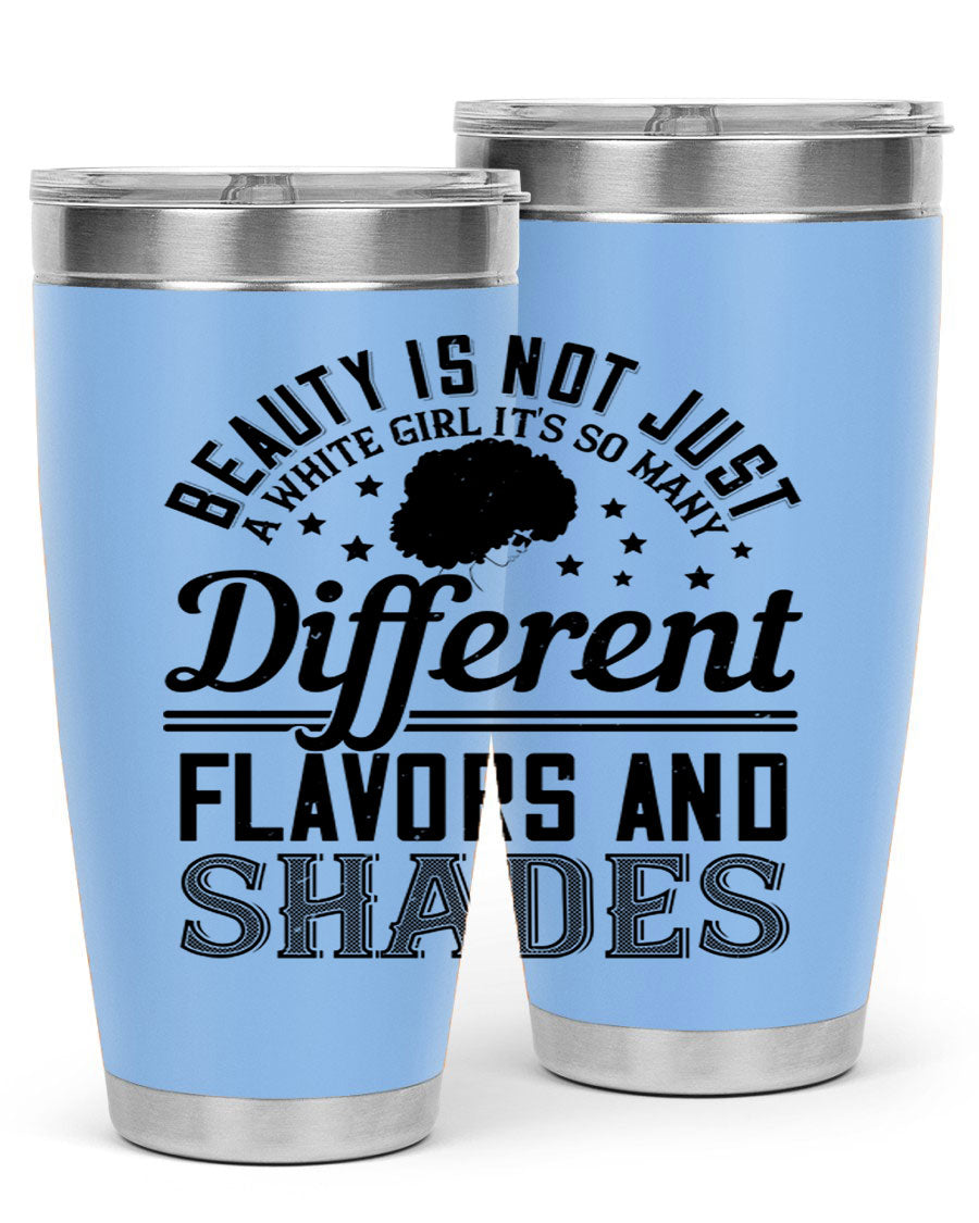A stylish 20oz and 30oz stainless steel tumbler featuring a diverse beauty design, perfect for hot and cold beverages.