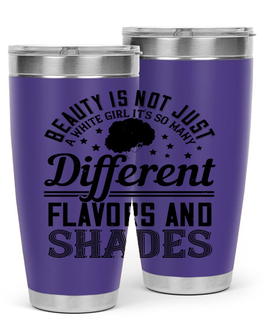 A stylish 20oz and 30oz stainless steel tumbler featuring a diverse beauty design, perfect for hot and cold beverages.