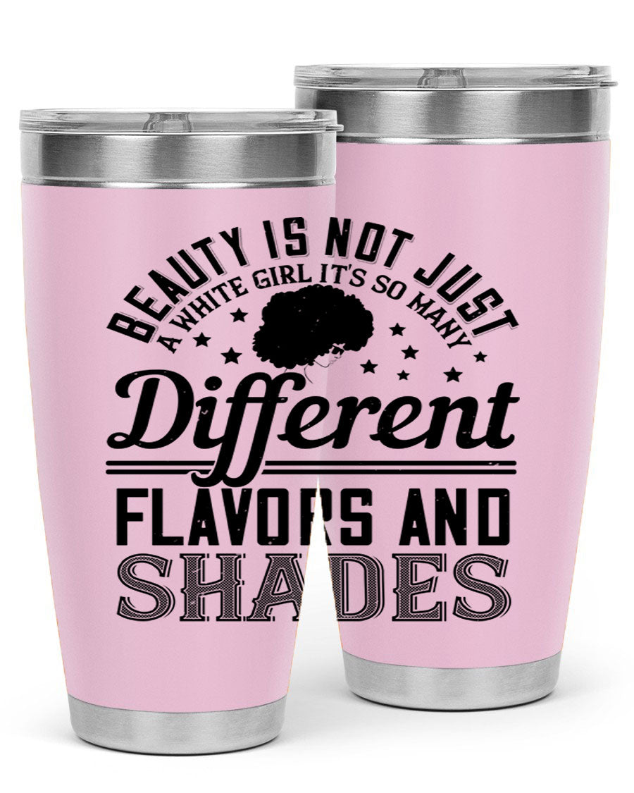 A stylish 20oz and 30oz stainless steel tumbler featuring a diverse beauty design, perfect for hot and cold beverages.