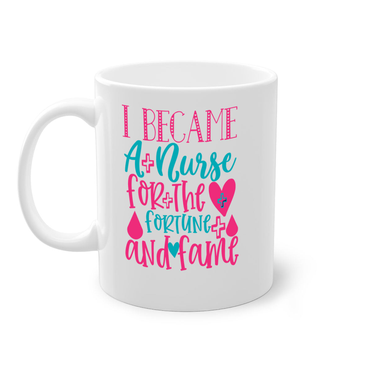 Two-tone ceramic mug with a glossy finish, featuring a colored handle and interior, available in multiple colors, ideal for nurses.