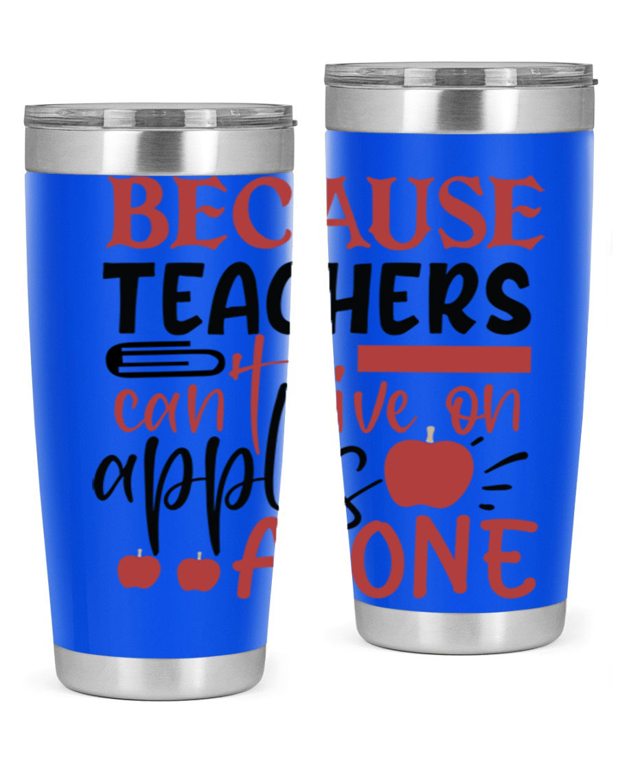 A stylish 20oz and 30oz stainless steel tumbler with a humorous teacher-themed design, perfect for hot and cold beverages.