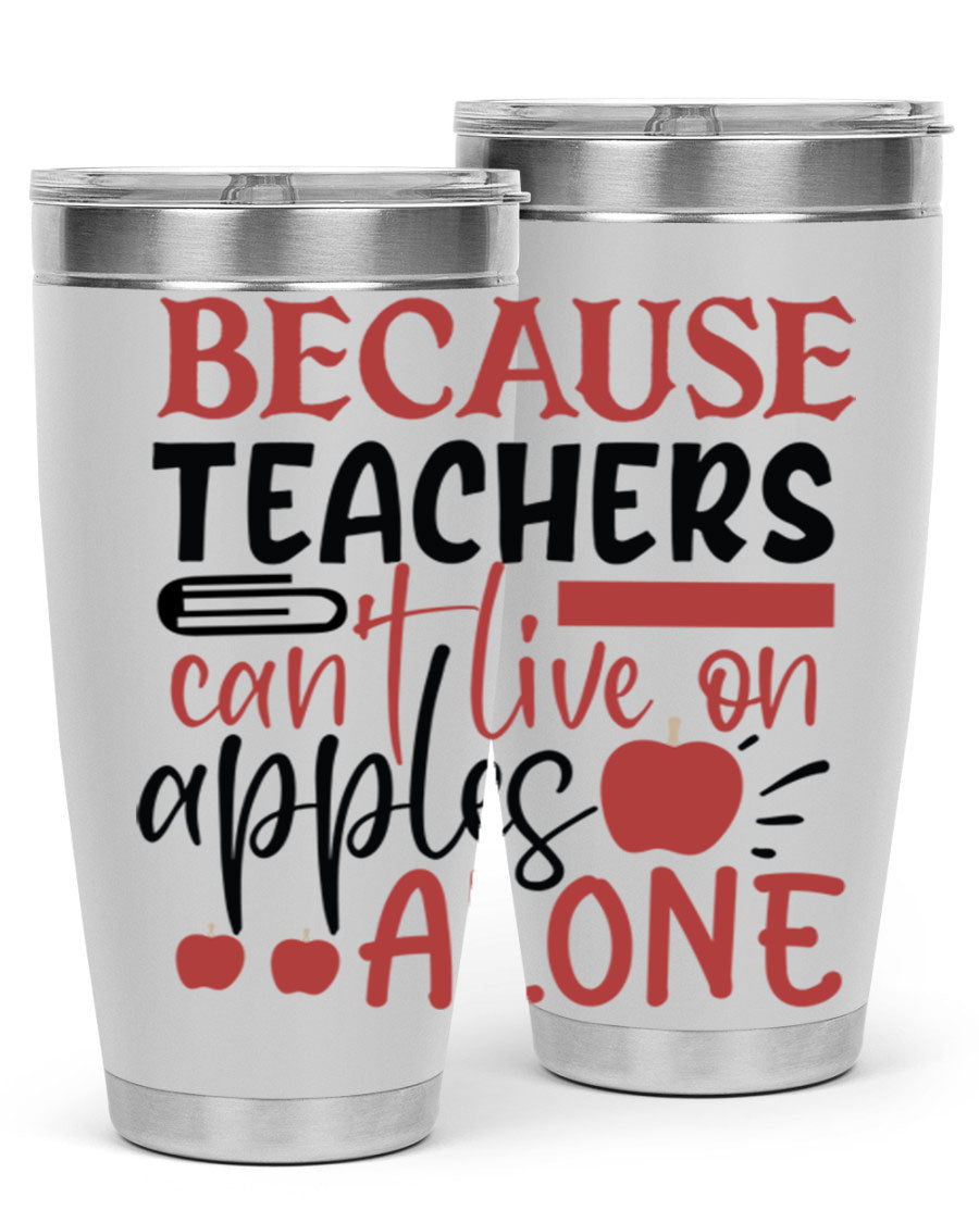 A stylish 20oz and 30oz stainless steel tumbler with a humorous teacher-themed design, perfect for hot and cold beverages.