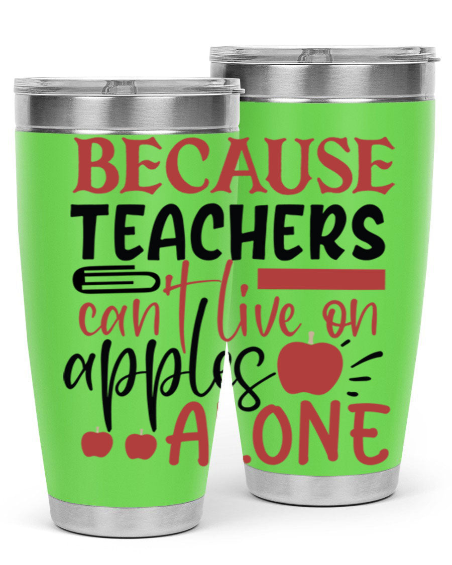 A stylish 20oz and 30oz stainless steel tumbler with a humorous teacher-themed design, perfect for hot and cold beverages.