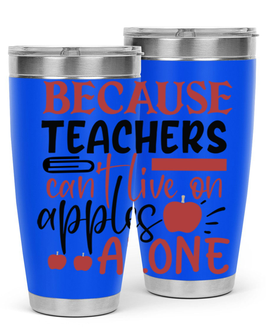 A stylish 20oz and 30oz stainless steel tumbler with a humorous teacher-themed design, perfect for hot and cold beverages.