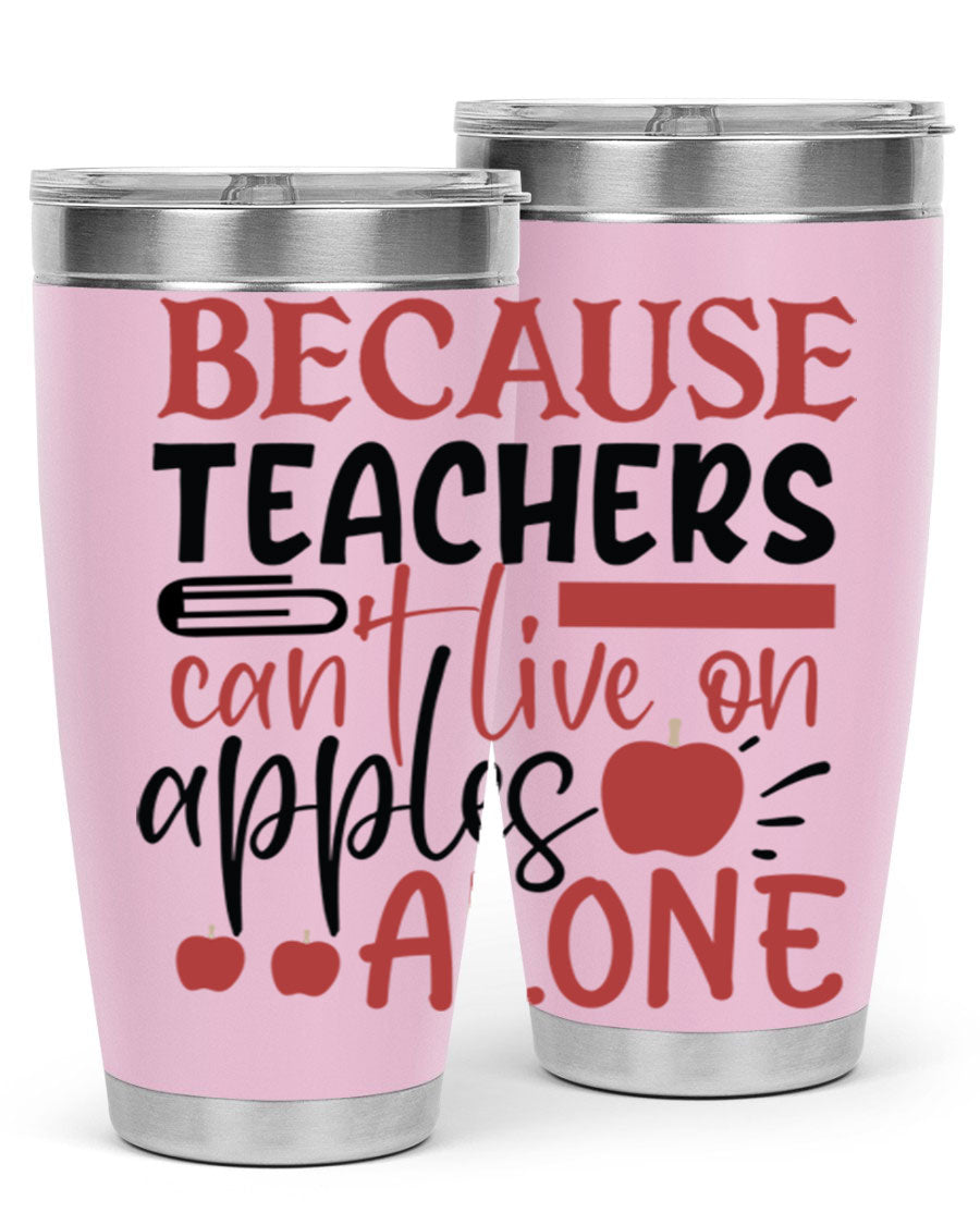 A stylish 20oz and 30oz stainless steel tumbler with a humorous teacher-themed design, perfect for hot and cold beverages.